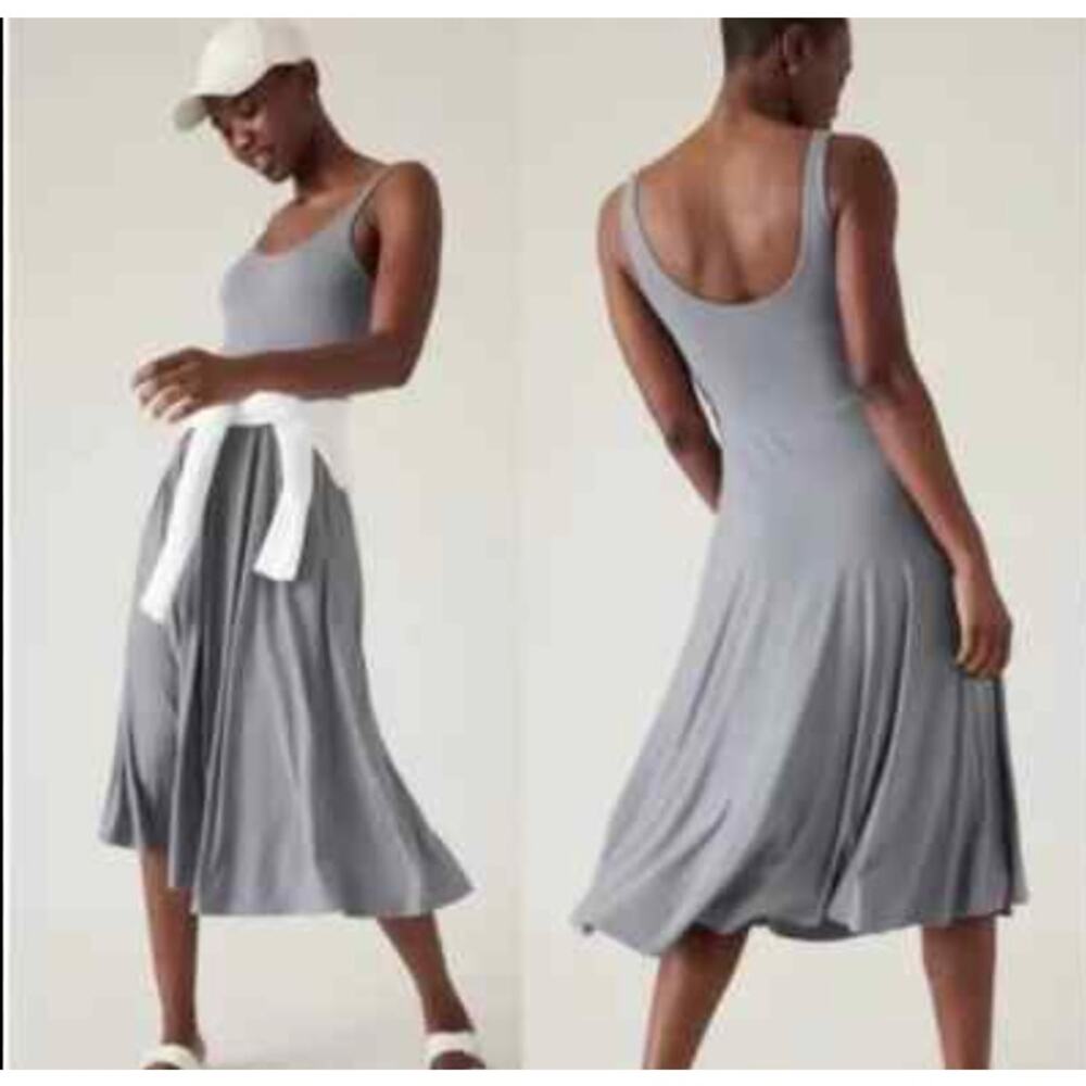 Athleta Santorini Midi Dress Coastline Blue Large